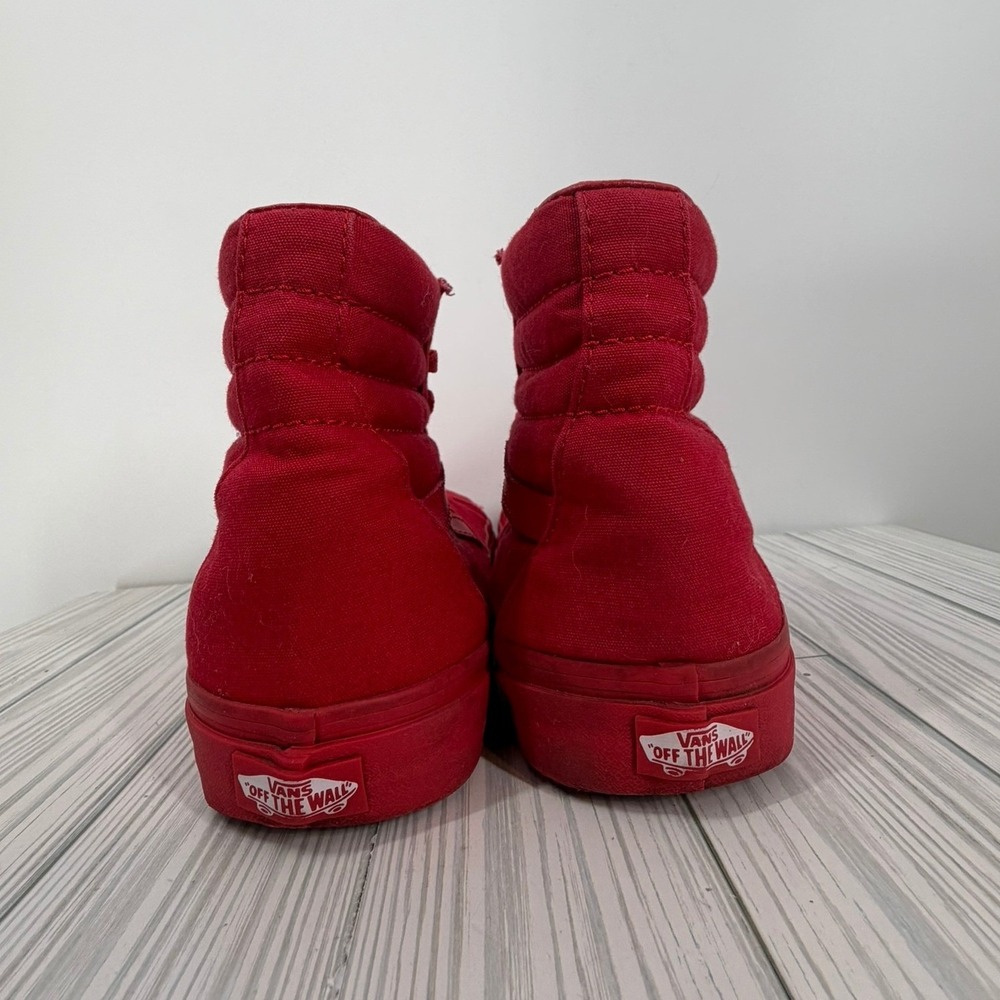 Vans Sk8-Hi Red Monochromatic High Top Canvas Men's 9/Women's 10.5 UNISEX - Picture 8 of 8